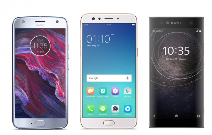 Moto X4 vs Oppo F3 Plus vs Sony Xperia XA2 Price in India 