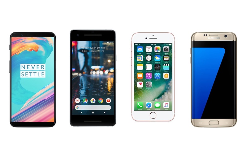 OnePlus 5T vs Google Pixel 2 vs iPhone 7 vs Samsung Galaxy S7 Edge