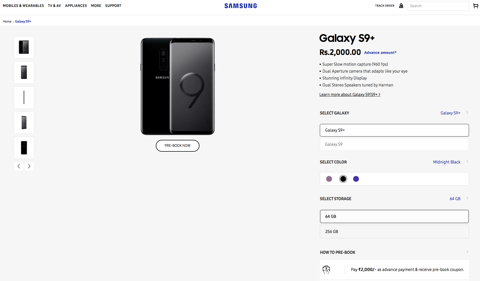 samsung galaxy s9 plus flipkart