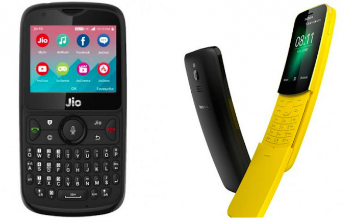   Jio Phone 2 vs. Nokia 8110 4G "title =" Jio Phone 2 vs. Nokia 8110 4G "/> </div>
<p>  Reliance recently launched the successor of the Jio Phone, the Jio Phone 2 in India.The phone segment comes with an upgrade, ie a QWERTY keyboard.In addition, this phone is also compatible with WhatsApp.However, it should be noted that the application will be available to Jio Phone users on August 15, 2018 via Jio app store Just like the Jio Phone, the Jio Phone 2 also faces the Nokia 8110 4G, Nokia's banana-shaped 4G mobile phone, in which we'll put these two phones against each other to evaluate the one which is best. 19659003] JioPhone 2 vs Nokia 8110 4G: Price in India </h2>
<p>  The Jio Phone 2 is priced at Rs. 2999 and will be on sale from August 15, 2018. It will be available as an option in black color only hand, the Nokia 8110 4G is still to launch in India.The phone was launched EUR 79 (around Rs. 6,300) in Europe, SGD 98 (approx. Rs. 4,900) in Singapore, and GBP 78.56 (approximately Rs. 7,040) in the United Kingdom. We wonder if HMD Global will launch it cheaply in India. </p>
<h2>  JioPhone 2 vs Nokia 8110 4G: Design </h2>
<p>  Regarding aesthetics, the Nokia 8110 4G and the Jio Phone 2 have quite different designs. While the Jio Phone 2 sports a BlackBerry-style QWERTY club design with a horizontally positioned 2.4-inch screen, a 4-way navigation key and a dedicated voice-command key. On the other hand, the Nokia 8110 4G has a banana-shaped design that has a slider to cover the keyboard that has a T9 predictive text input. It has a 2.4-inch vertical screen, similar to the first edition of the Jio phone. </p>
<h2>  JioPhone 2 vs Nokia 8110 4G: Hardware, Software, Camera </h2>
<p>  On the hardware side, the Jio Phone 2 runs KaiOS out-of-the-box, and the Nokia 8110 4G also runs the same system. ; operating. Both phones support Dual SIM connectivity, with one slot for Micro SIM and one for Nano SIM. The 2.4-inch screens on both phones have a resolution of 240 × 320 pixels. The only difference is that the Jio Phone 2 has a horizontal display while the Nokia 8110 4G has a vertical screen. On the hardware side, both phones come with 512 MB of RAM and 4 GB of internal storage, which is expandable via a microSD card. For the moment, the processor powering the Jio Phone 2 is unknown while a Snapdragon 205 SoC powers the Nokia 8110 4G </p>
<p>  On the front of the picture, the Jio Phone 2 and the Nokia 8110 4G ship a 2MP rear sensor. The Jio Phone 2 also has a VGA front camera, while the Nokia 8110 4G does not have a snapper selfie. As for the battery, the Jio Phone 2 has a slightly larger battery of 2000mAh while the Nokia 8110 4G is satisfied with a 1500mAh battery. The connectivity options are similar on both devices, with the exception of NFC, which is present only on the Jio Phone 2. The Nokia 8110 4G will soon be compatible with WhatsApp. </p>
<h2>  JioPhone 2 vs Nokia 8110 4G: Verdict </h2>
<p>  Conclusion, we must point out that both phones have the same screen size, operating system, RAM, storage, and also dual SIM. But it should be noted that the Jio Phone 2 wins by two additional features, namely the VGA selfie camera and NFC support. In addition, going through the overall price of the Nokia 8110 4G, it seems to be more expensive than the Jio Phone 2, unless HMD Global plans to bring it cheaper to India. In addition, Reliance will start selling the Jio Phone 2 from August 15, 2018, while HMD Global is expected to launch the Nokia 8110 4G in the third quarter of 2018. </p>
<section class=