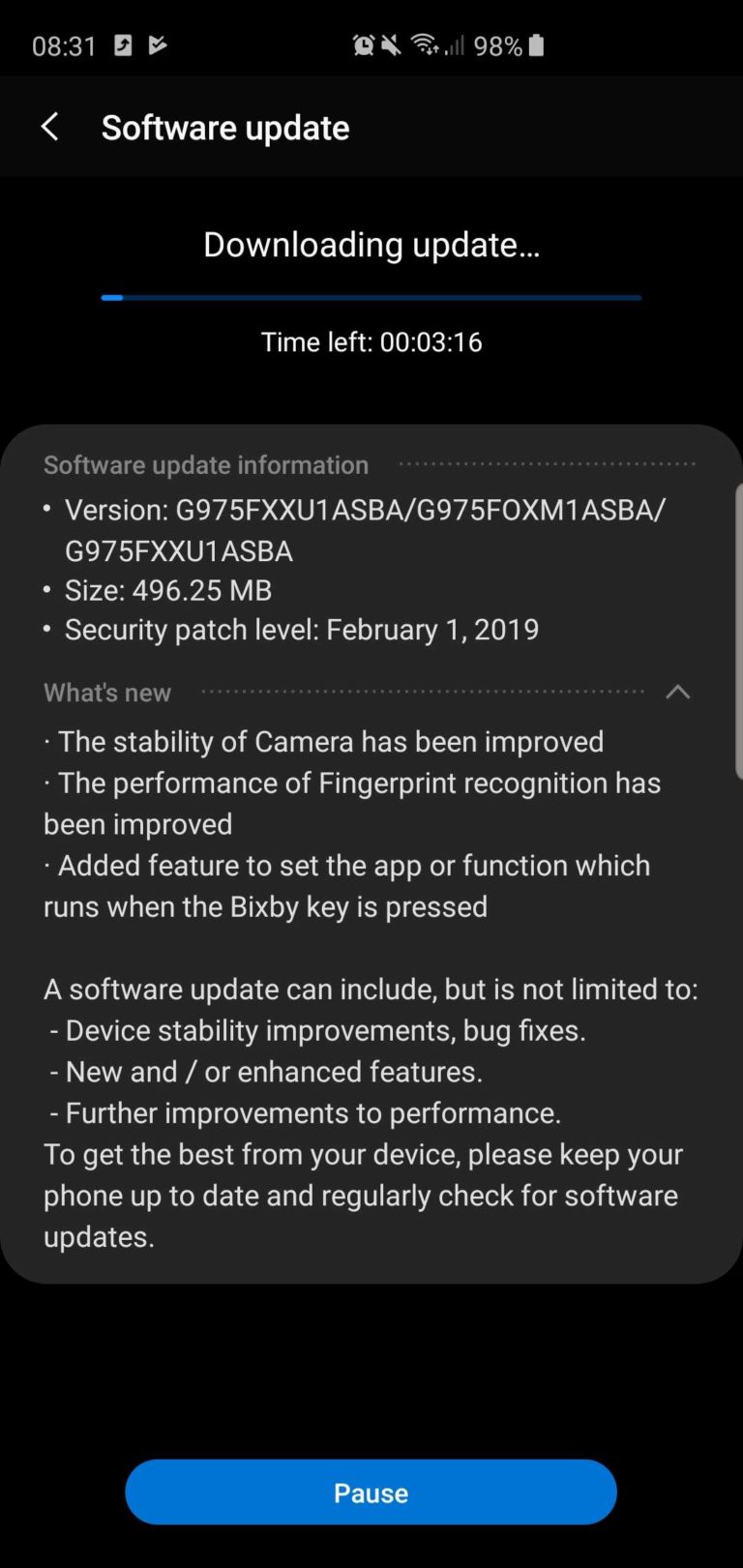 Galaxy S10 Plus Update