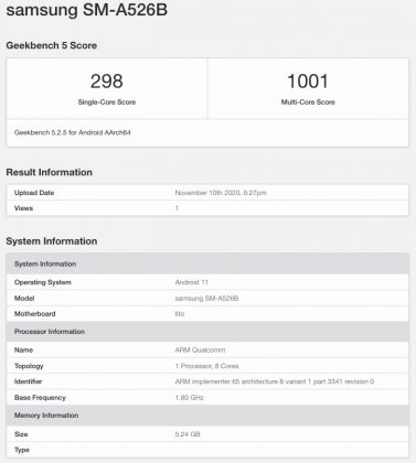 galaxy a51 geekbench